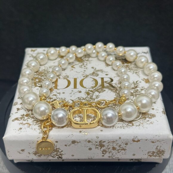 Dior Pearl Necklace with Gold Accents - Picture 1 of 4
